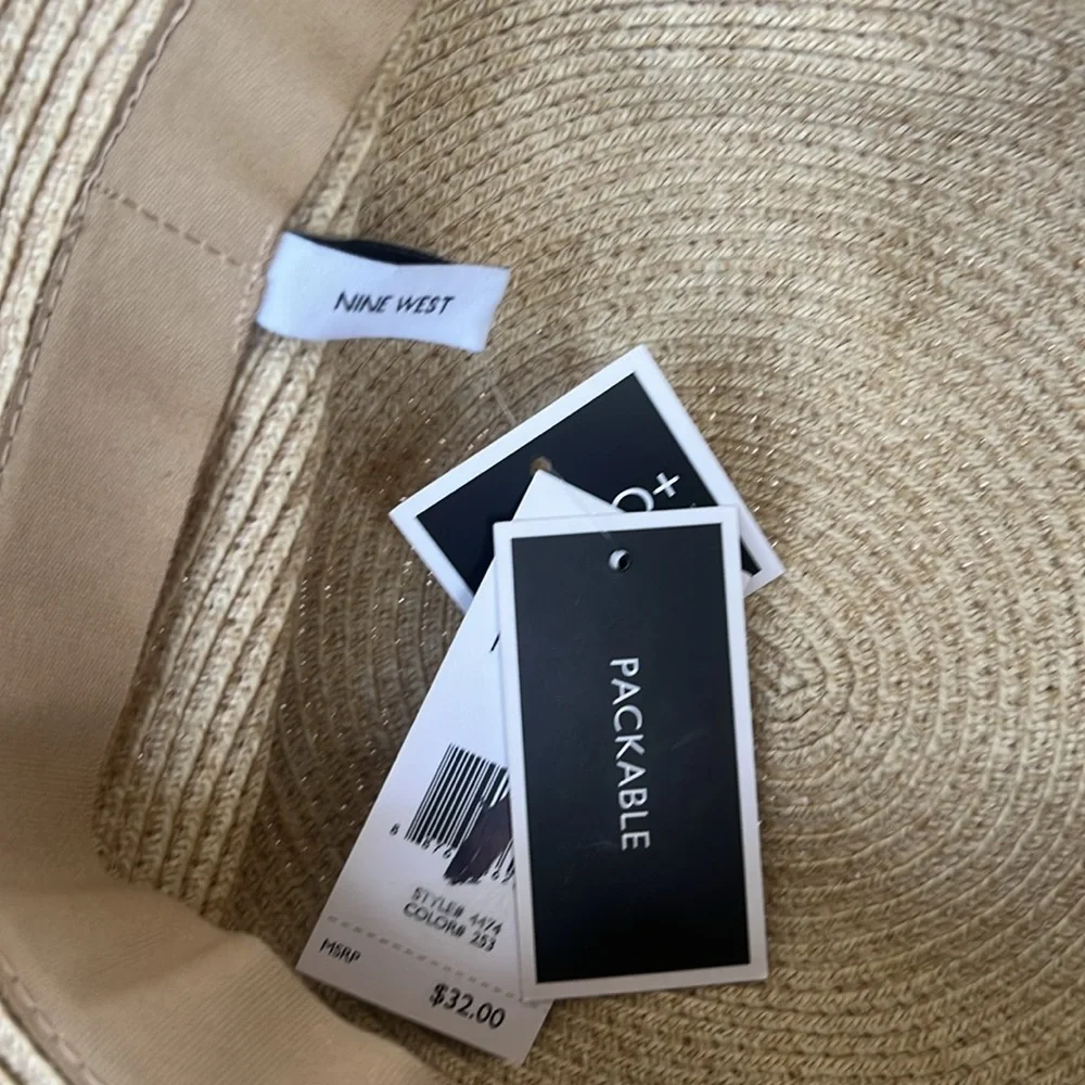 NWT Nine West straw bucket hat - Picture 3 of 5